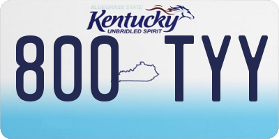 KY license plate 800TYY