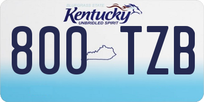 KY license plate 800TZB