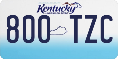 KY license plate 800TZC