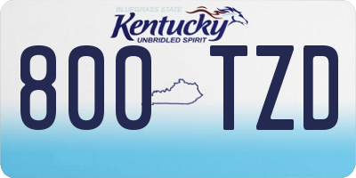KY license plate 800TZD