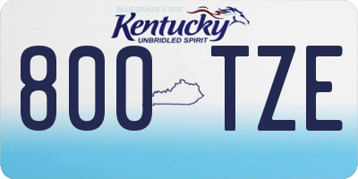 KY license plate 800TZE