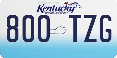 KY license plate 800TZG