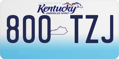 KY license plate 800TZJ