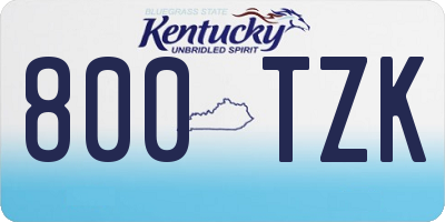KY license plate 800TZK