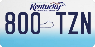 KY license plate 800TZN