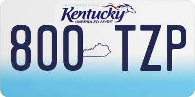 KY license plate 800TZP