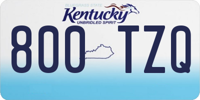 KY license plate 800TZQ