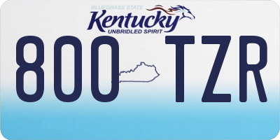 KY license plate 800TZR