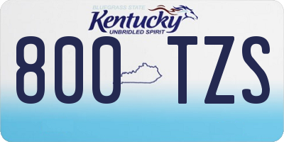 KY license plate 800TZS