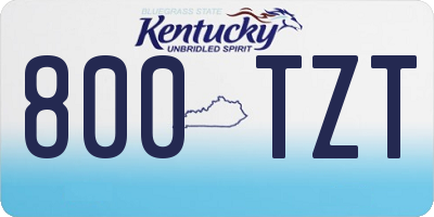 KY license plate 800TZT