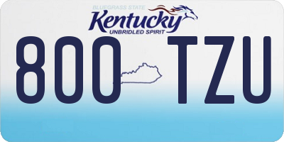 KY license plate 800TZU
