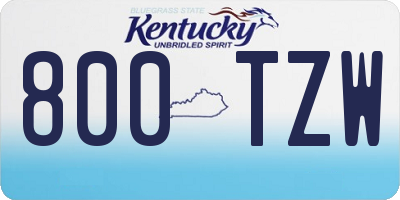 KY license plate 800TZW