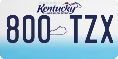 KY license plate 800TZX