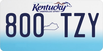 KY license plate 800TZY