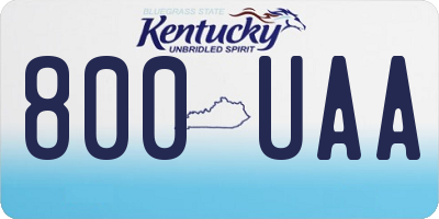KY license plate 800UAA