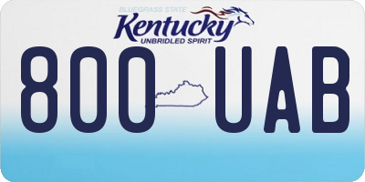KY license plate 800UAB