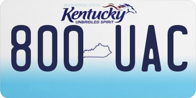 KY license plate 800UAC
