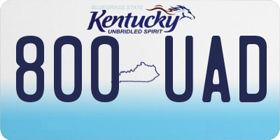 KY license plate 800UAD