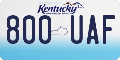 KY license plate 800UAF