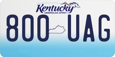 KY license plate 800UAG