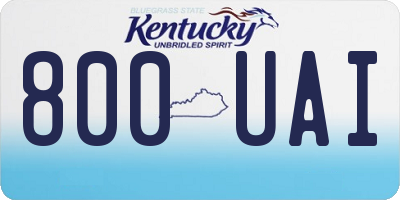 KY license plate 800UAI
