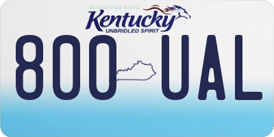 KY license plate 800UAL