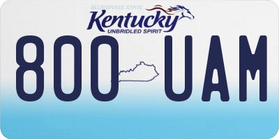 KY license plate 800UAM