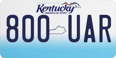 KY license plate 800UAR