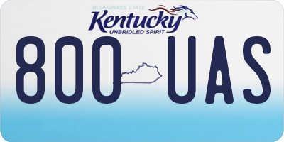 KY license plate 800UAS