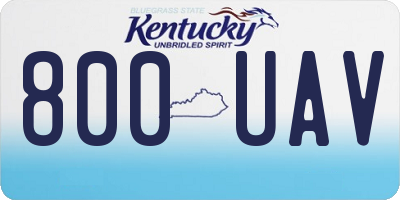 KY license plate 800UAV