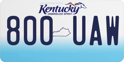 KY license plate 800UAW