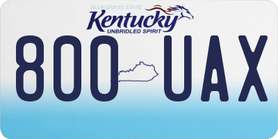 KY license plate 800UAX