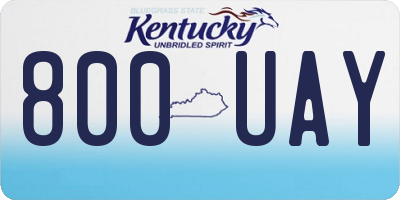 KY license plate 800UAY