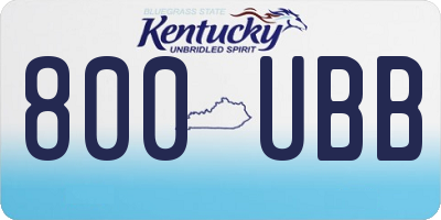 KY license plate 800UBB