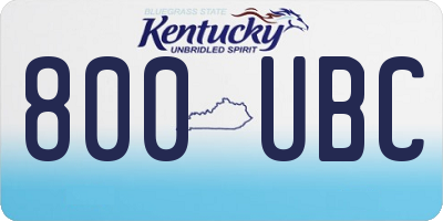 KY license plate 800UBC