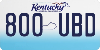 KY license plate 800UBD