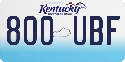 KY license plate 800UBF