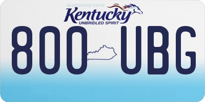 KY license plate 800UBG