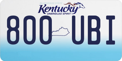 KY license plate 800UBI