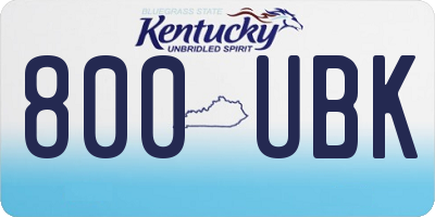 KY license plate 800UBK
