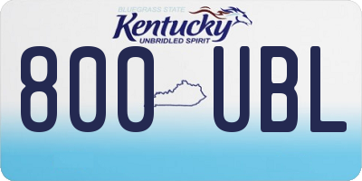 KY license plate 800UBL