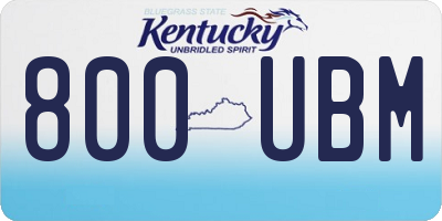 KY license plate 800UBM
