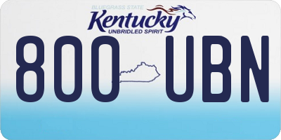 KY license plate 800UBN