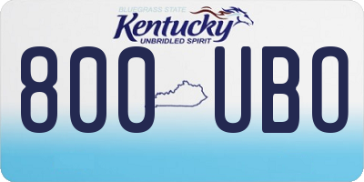KY license plate 800UBO