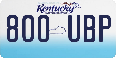 KY license plate 800UBP