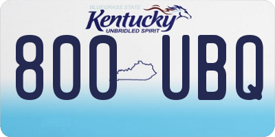 KY license plate 800UBQ