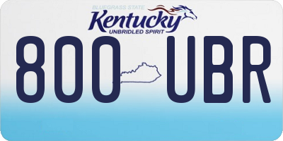 KY license plate 800UBR