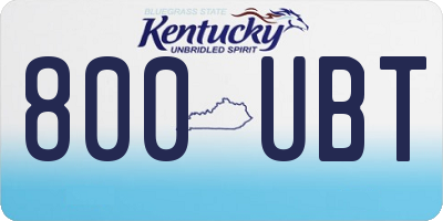KY license plate 800UBT