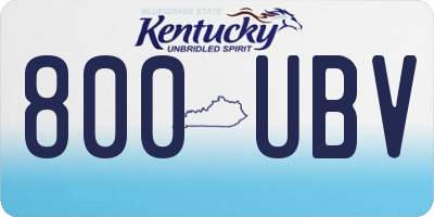 KY license plate 800UBV