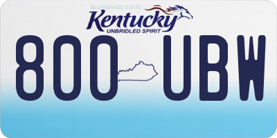 KY license plate 800UBW